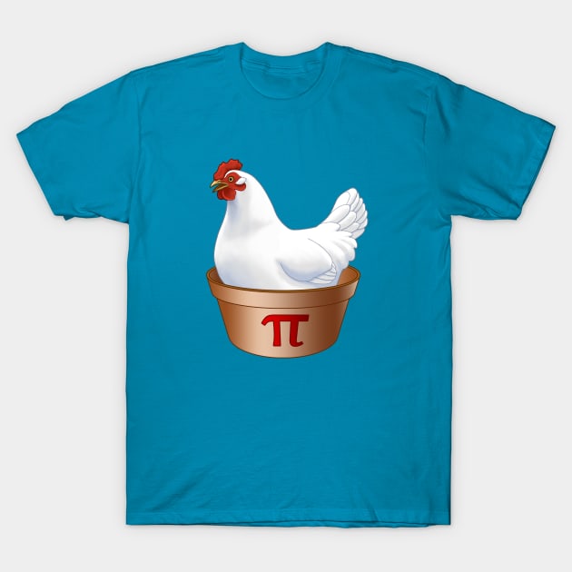 Funny White Hen Chicken Pot Pie (Pi) T-Shirt by csforest